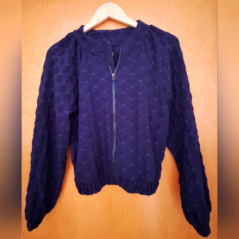 Anthropologie Amadi XS navy blue bomber jacket